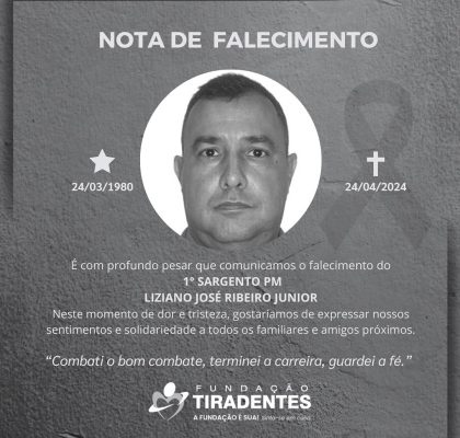 Nota de Pesar: 1° Sargento PM Liziano José Ribeiro Junior