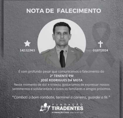 Nota de Pesar: 2° Tenente PM José Rodrigues da Mota