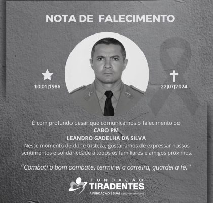 Nota de Pesar: Cabo PM Leandro Gadelha da Silva