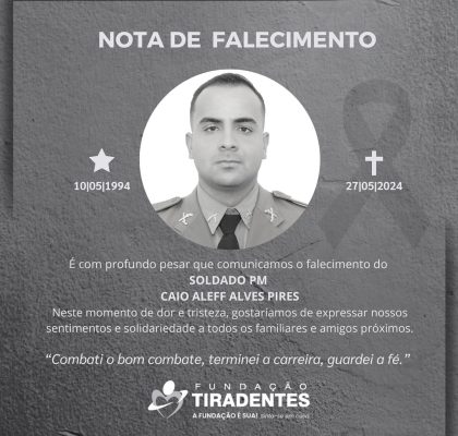 Nota de Pesar: Soldado PM Caio Aleff Alves Pires