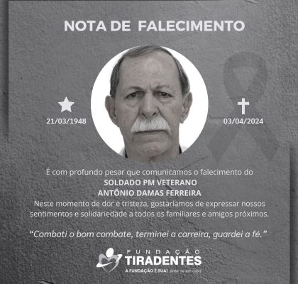 Nota de Pesar: Soldado PM Veterano Antônio Damas Ferreira