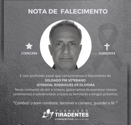 Nota de Pesar: Soldado PM Veterano Atenival Rodrigues de Oliveira