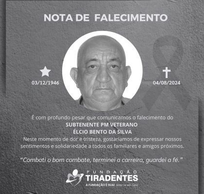 Nota de Pesar: Subtenente PM Veterano Élcio Bento da Silva