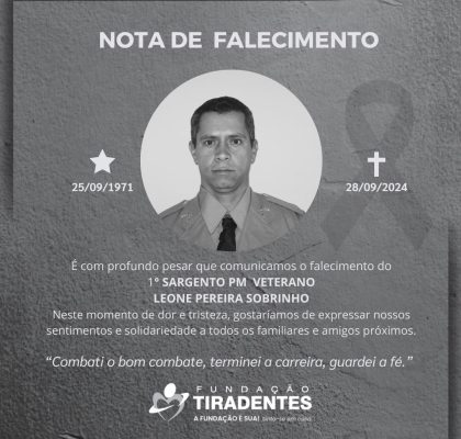 Nota de Pesar: 1° Sargento PM Veterano Leone Pereira Sobrinho