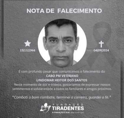 Nota de Pesar: Cabo PM Veterano Lindomar Heitor dos Santos